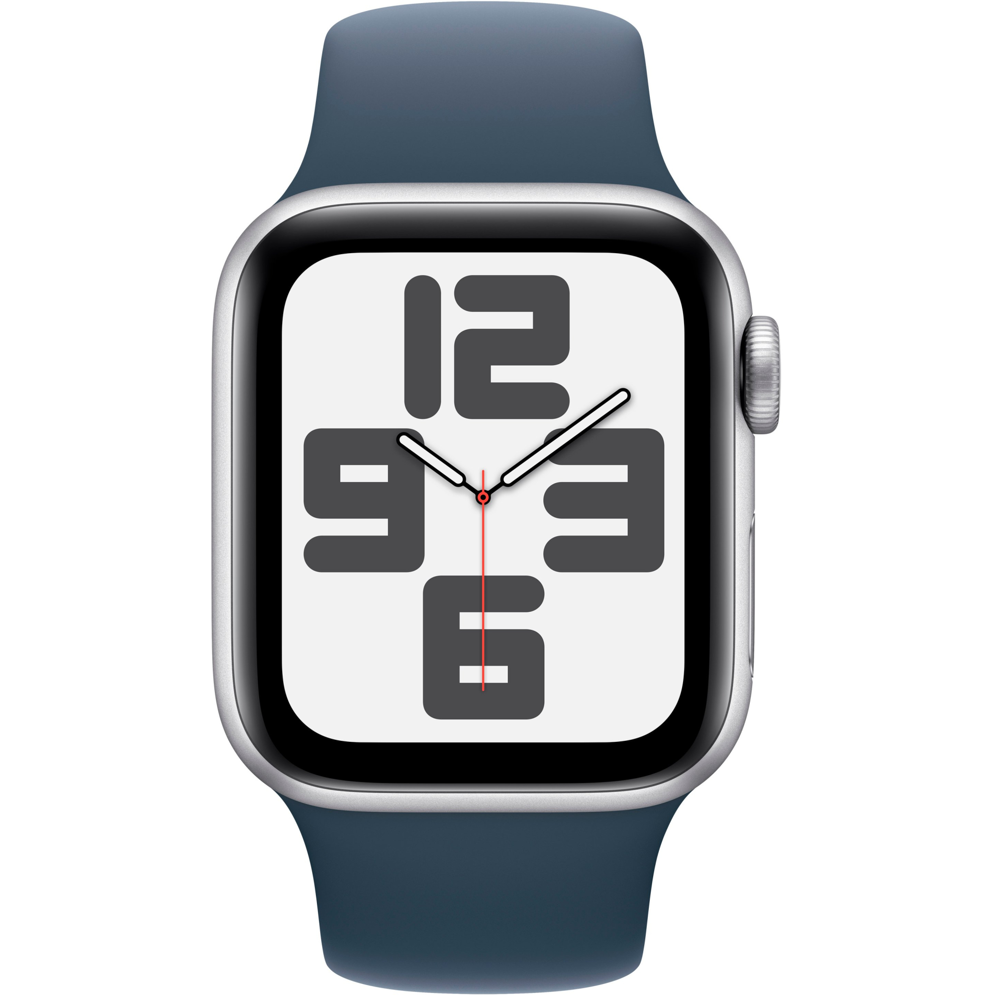 Apple Watch SE 2 2023 40mm GPS Silver Aluminum Case with Storm Blue Sport Band - M/L