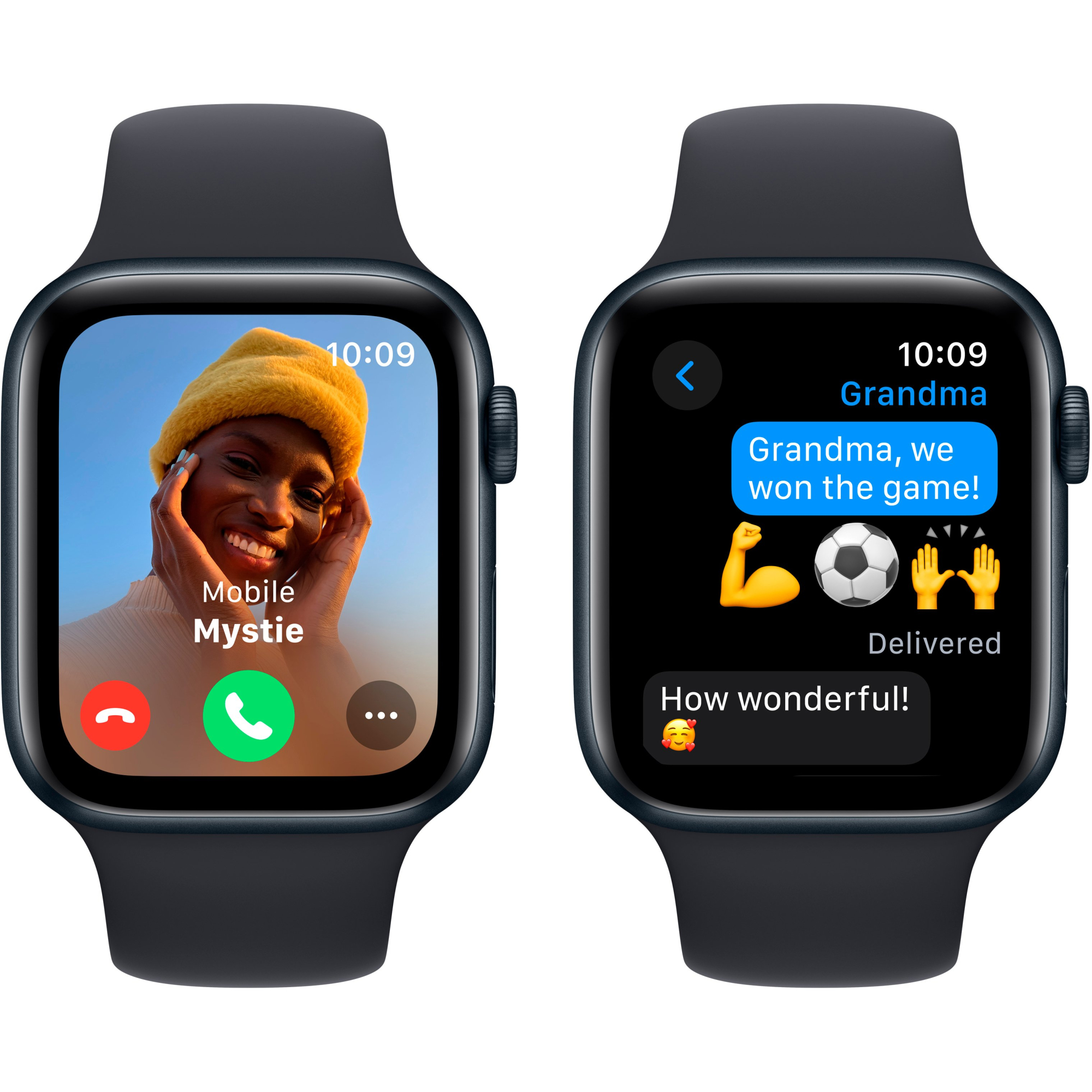 Apple Watch SE 2 2023 44mm GPS Midnight Aluminum Case with Midnight Sport Band - M/L