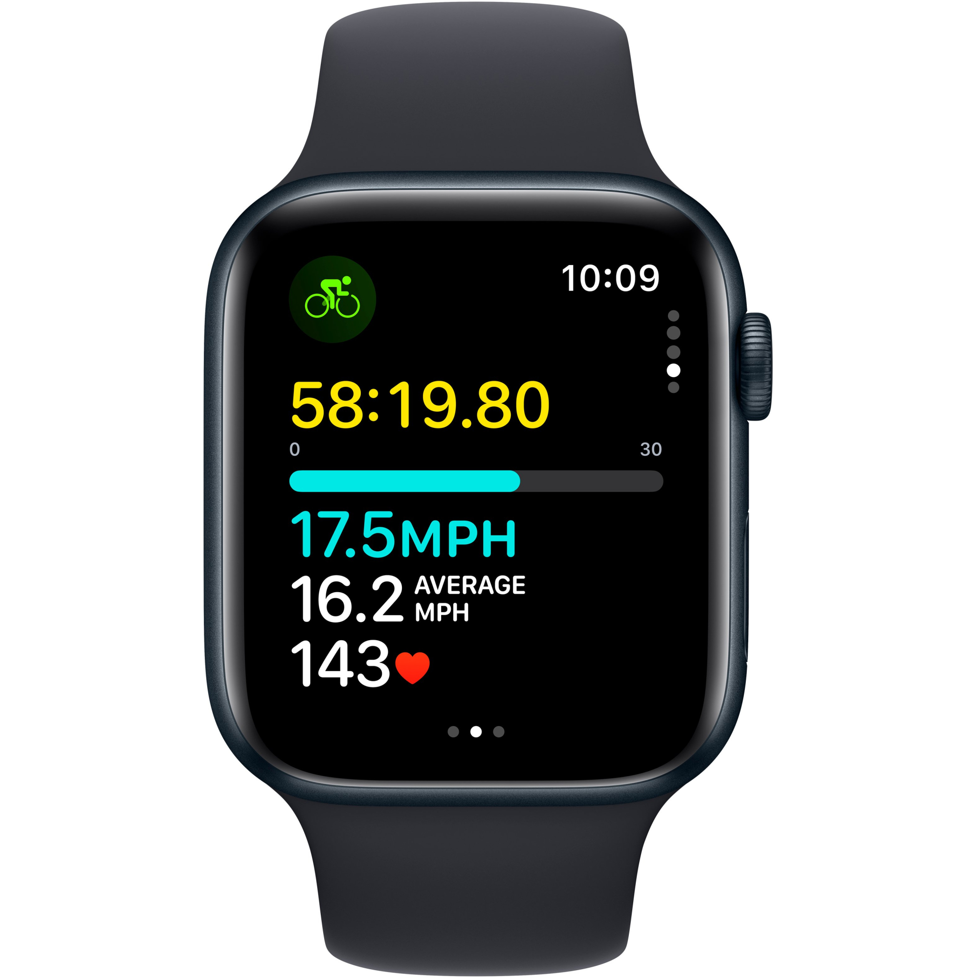 Apple Watch SE 2 2023 44mm GPS Midnight Aluminum Case with Midnight Sport Band - M/L