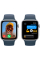 Apple Watch SE 2 2023 44mm GPS Silver Aluminum Case with Storm Blue Sport Band - M/L