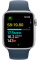 Apple Watch SE 2 2023 44mm GPS Silver Aluminum Case with Storm Blue Sport Band - M/L