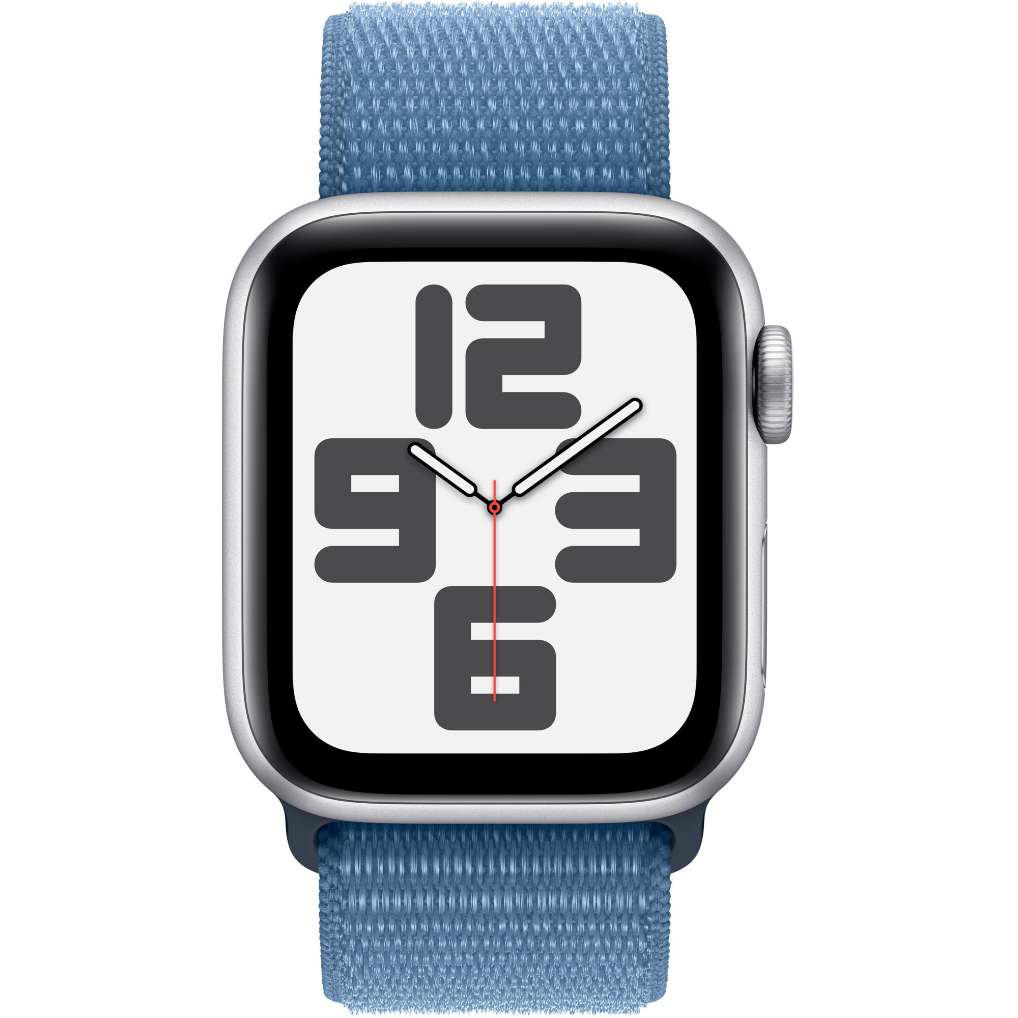 Apple Watch SE 2 2023 40mm GPS Silver Aluminum Case with Winter Blue Sport Loop