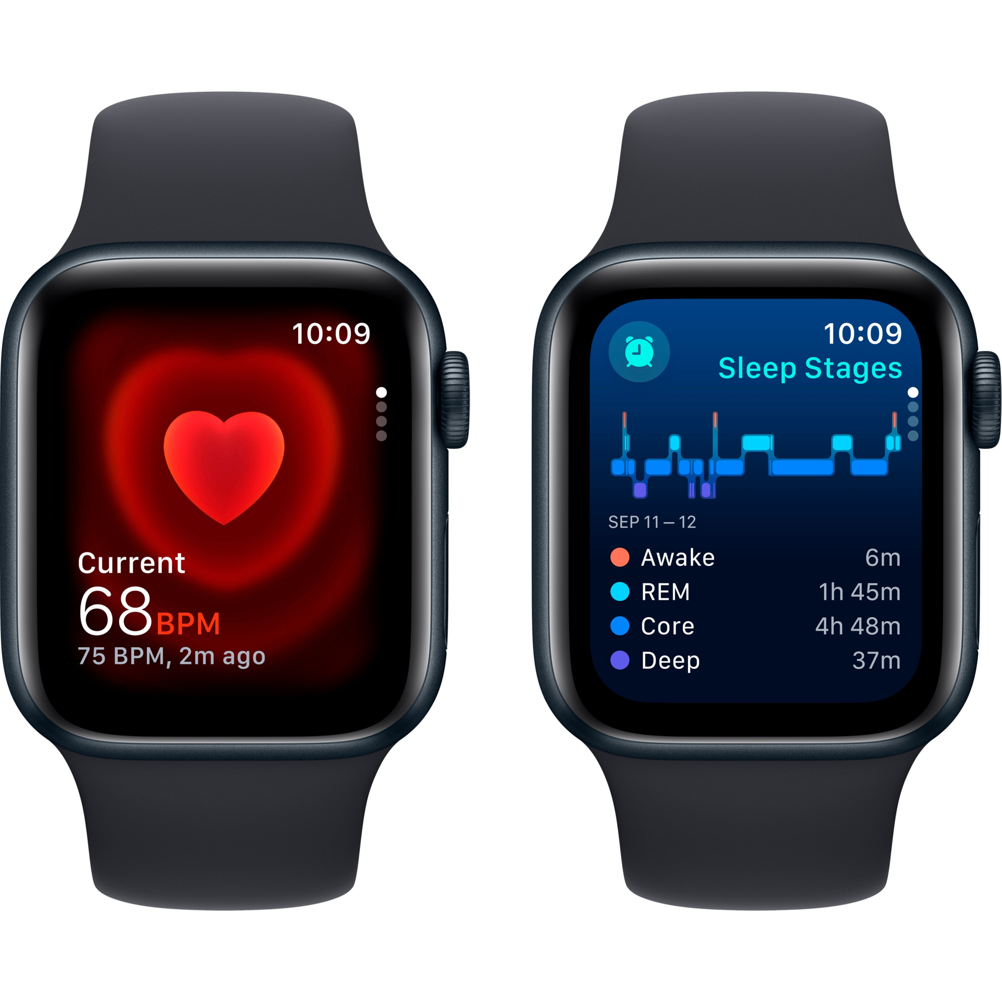 Apple Watch SE 2 2023 40mm GPS Midnight Aluminum Case with Midnight Sport Band - S/M