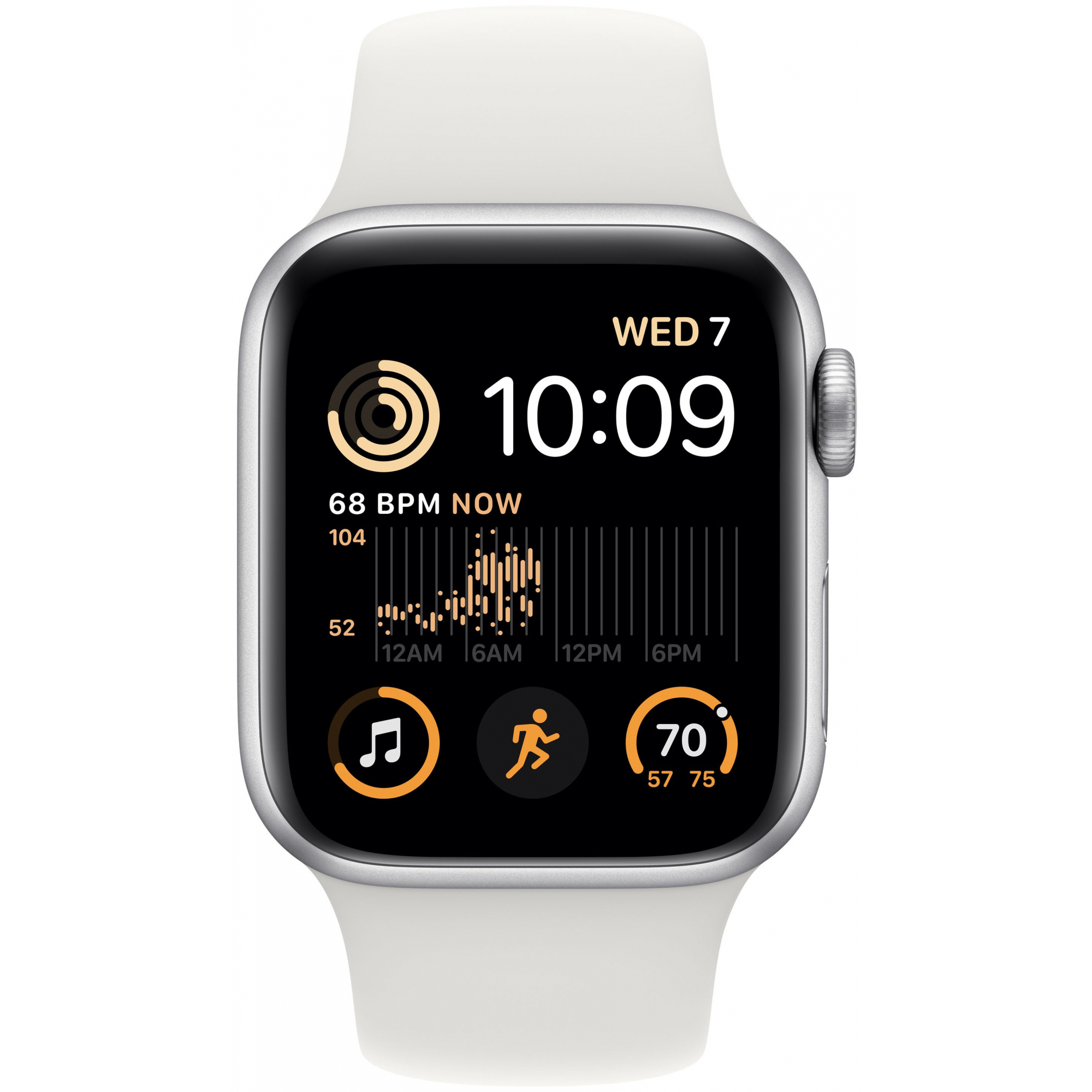 Apple Watch SE 2 2022 40mm Silver Aluminium Case with White Sport Band