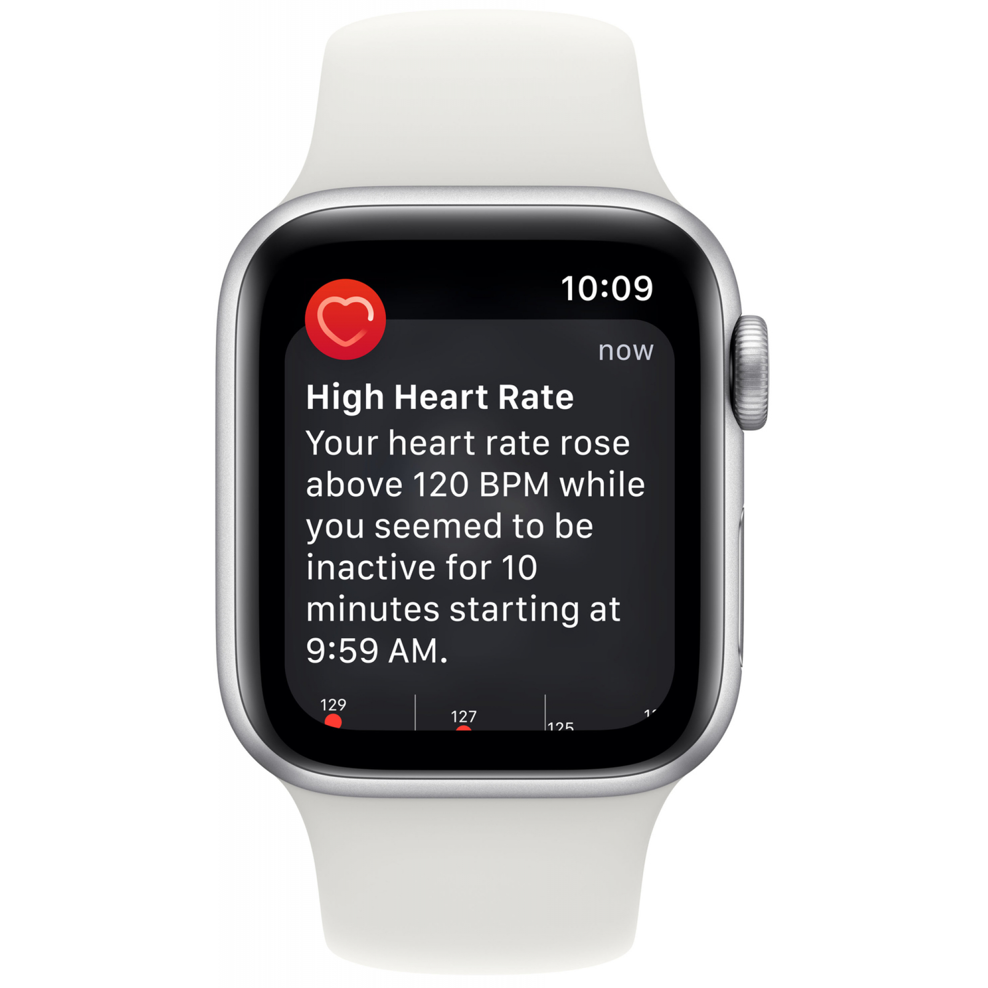 Apple Watch SE 2 2022 40mm Silver Aluminium Case with White Sport Band