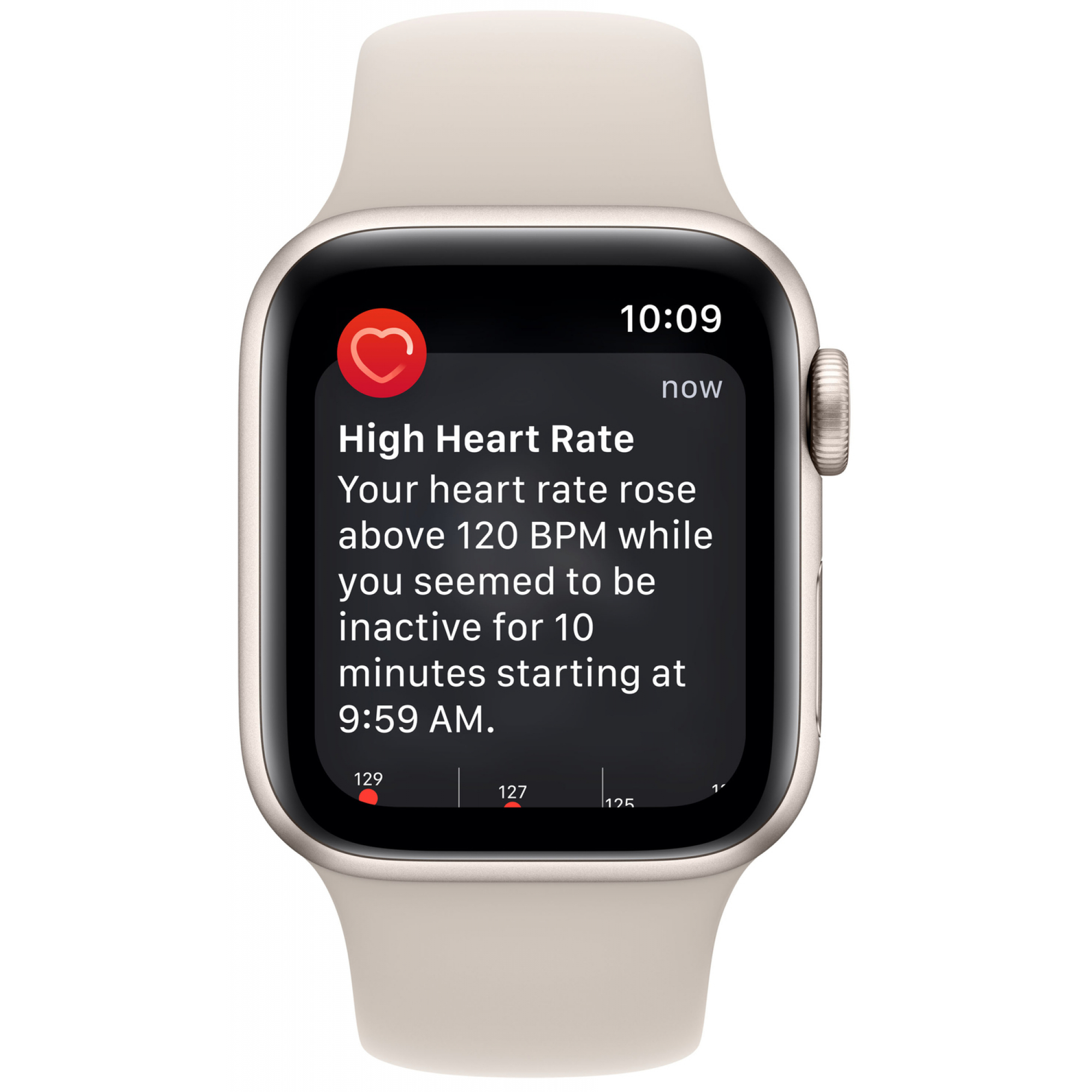 Apple Watch SE 2 2022 40mm Starlight Aluminium Case with Starlight Sport Band S/M