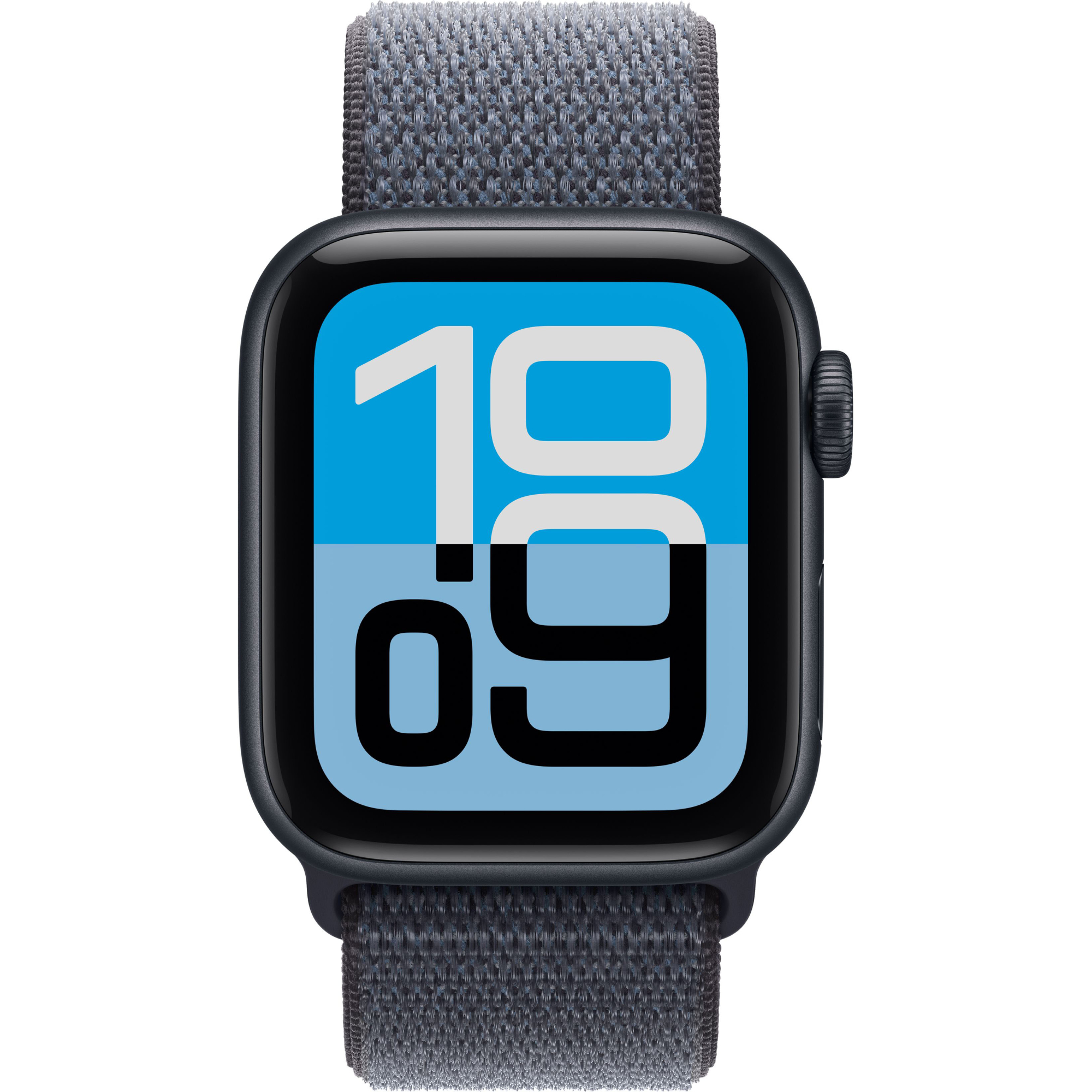 Apple Watch SE 3 GPS, 44mm Midnight Aluminum Case with Anchor Blue Sport Loop