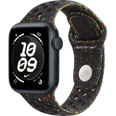 Apple Watch SE 3 GPS, 44mm Midnight Aluminum Case with Midnight Black Nike Sport Band (S/M)