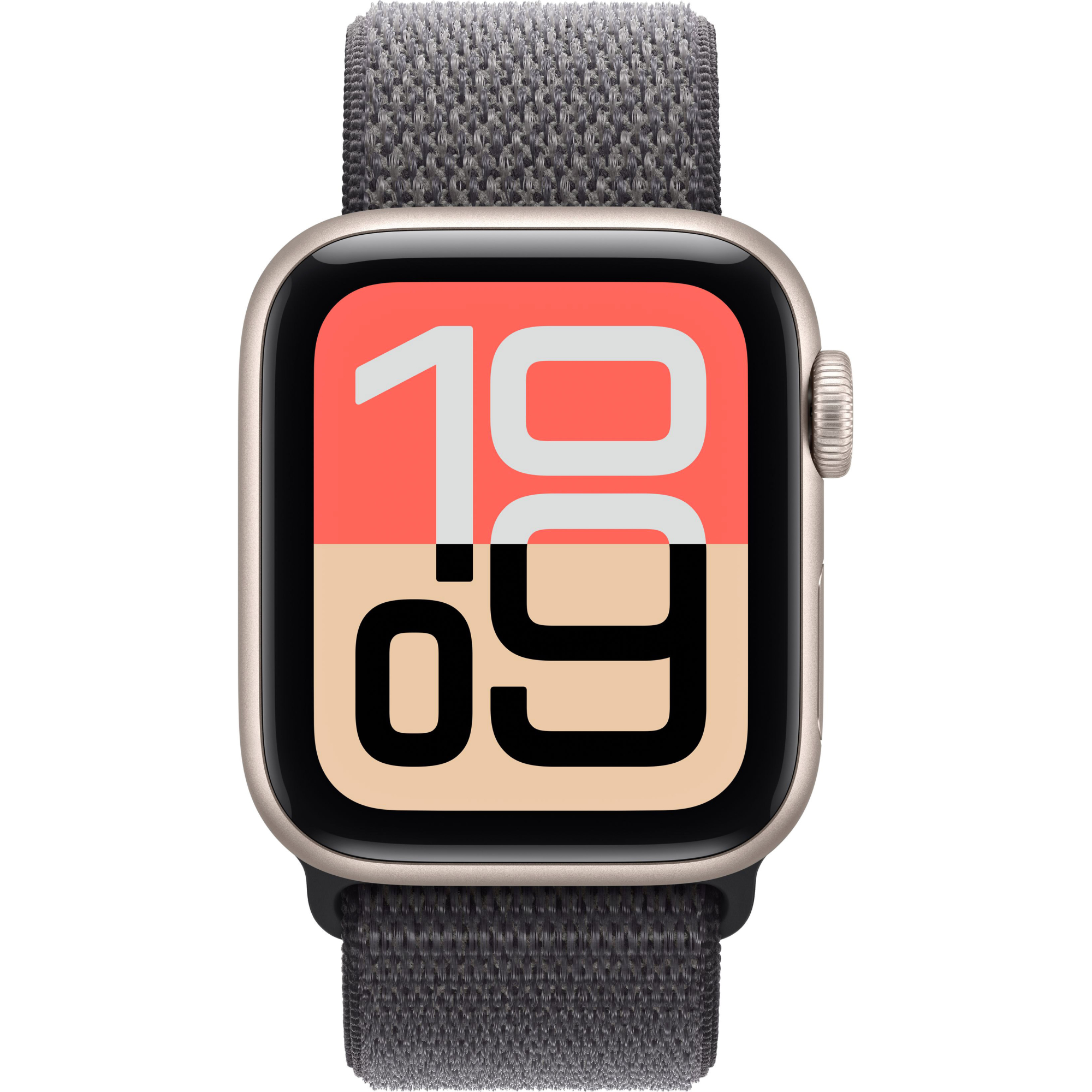 Apple Watch SE 3 GPS, 44mm Starlight Aluminum Case with Dark Gray Sport Loop