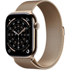 Apple Watch Series 11 46mm Gold Titanium Case with Gold Milanese Loop - S/M