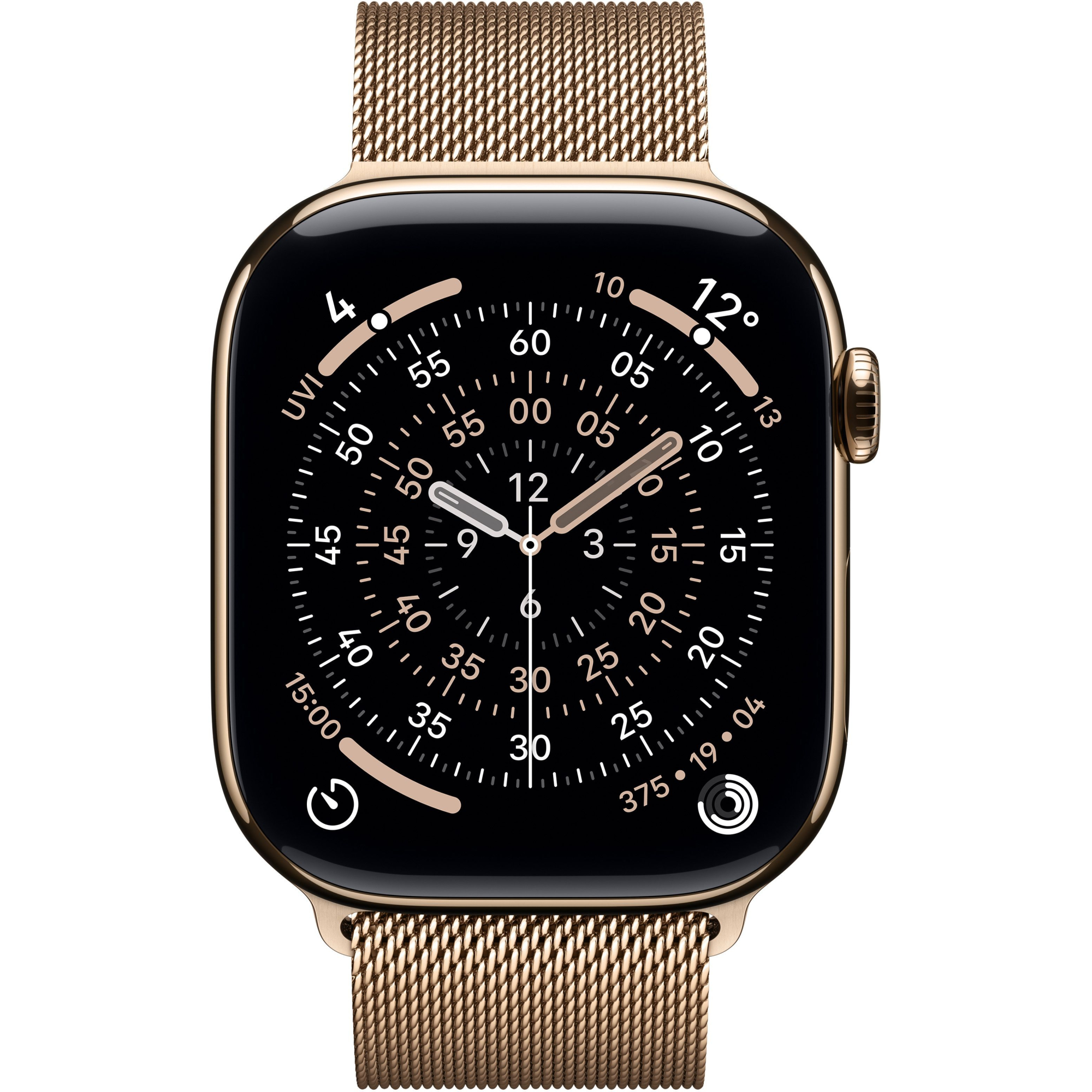 Apple Watch Series 11 42mm Gold Titanium Case with Gold Milanese Loop