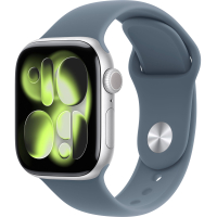 Apple Watch Series 11 GPS, 46mm Silver Aluminum Case with Anchor Blue Sport Band - S/M