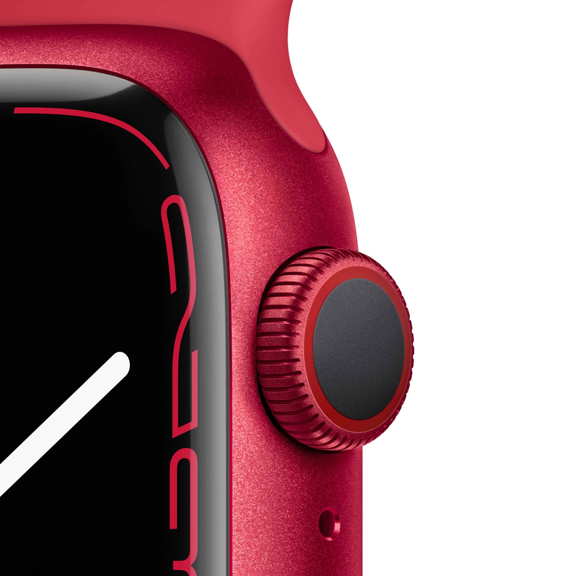 Apple Watch Series 7 41mm GPS Red Aluminum Case With Red Sport Band