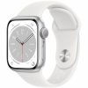 Apple Watch Series 8 41mm Silver Aluminum Case with White Sport Band Apple Watch Series 8 41mm Silver Aluminum Case with White Sport Band