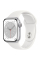 Apple Watch Series 8 45mm Silver Aluminum Case with White Sport Band