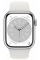 Apple Watch Series 8 45mm Silver Aluminum Case with White Sport Band