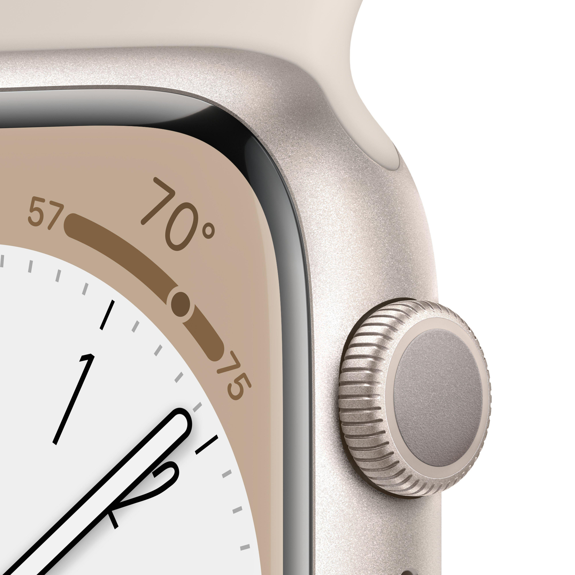 Apple Watch Series 8 41mm Starlight Aluminum Case with Starlight Sport Band