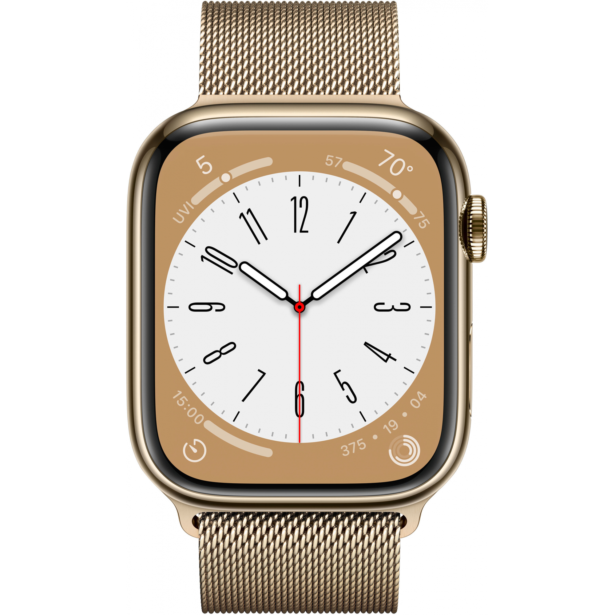 Apple Watch 8 41mm (GPS+LTE) Gold Stainless Steel Case with Gold Milanese Loop