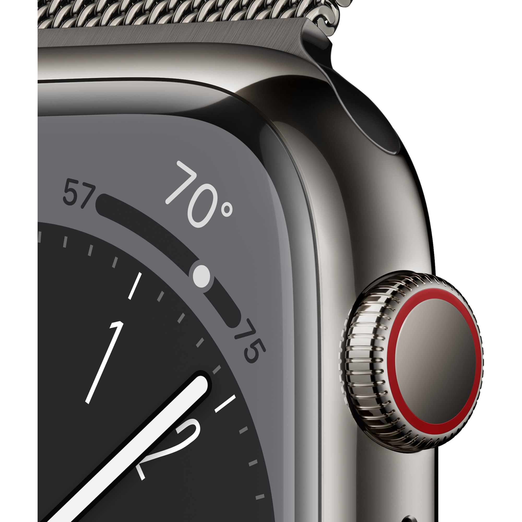 Apple Watch 8 45mm (GPS+LTE) Graphite Stainless Steel Case with Graphite Milanese Loop