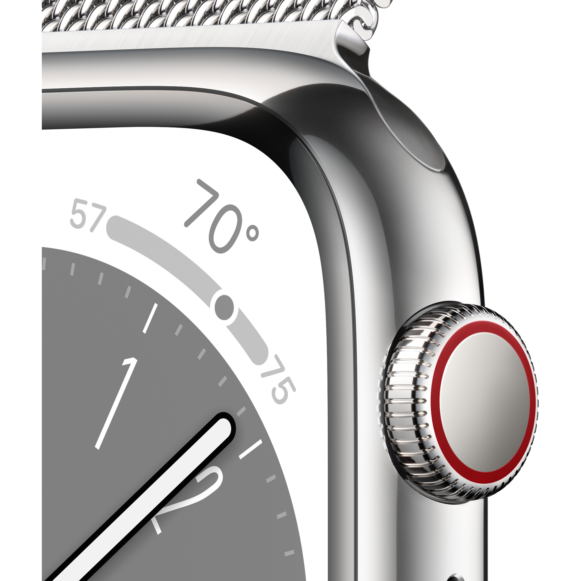 Apple Watch 8 41mm (GPS+LTE) Silver Stainless Steel Case with Milanese Loop Silver