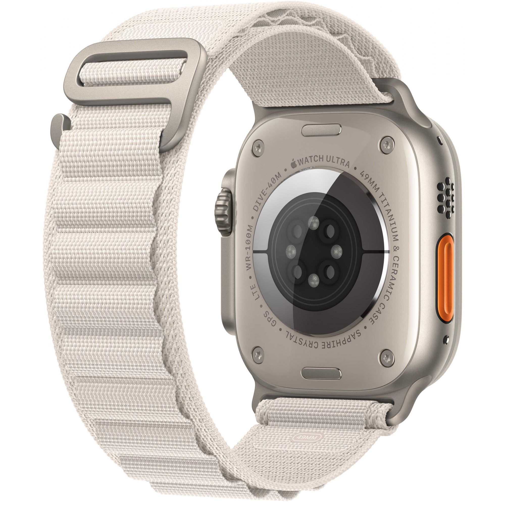 Apple Watch Ultra 49mm Titanium Case with Starlight Alpine Loop Large
