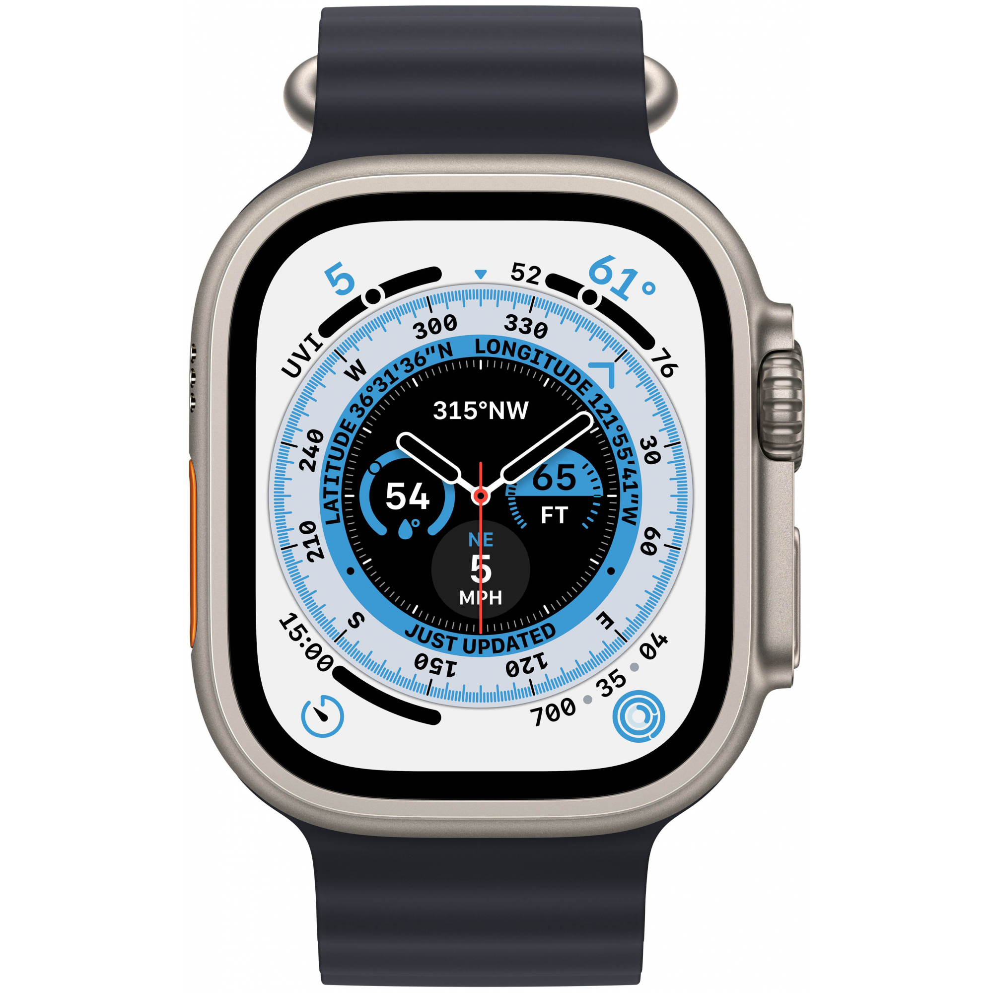 Apple Watch Ultra 49mm Titanium Case with Midnight Ocean Band