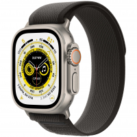 Apple Watch Ultra 49mm Titanium Case with Black/Gray Trail Loop S/M