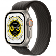 Apple Watch Ultra 49mm Titanium Case with Black/Gray Trail Loop S/M
