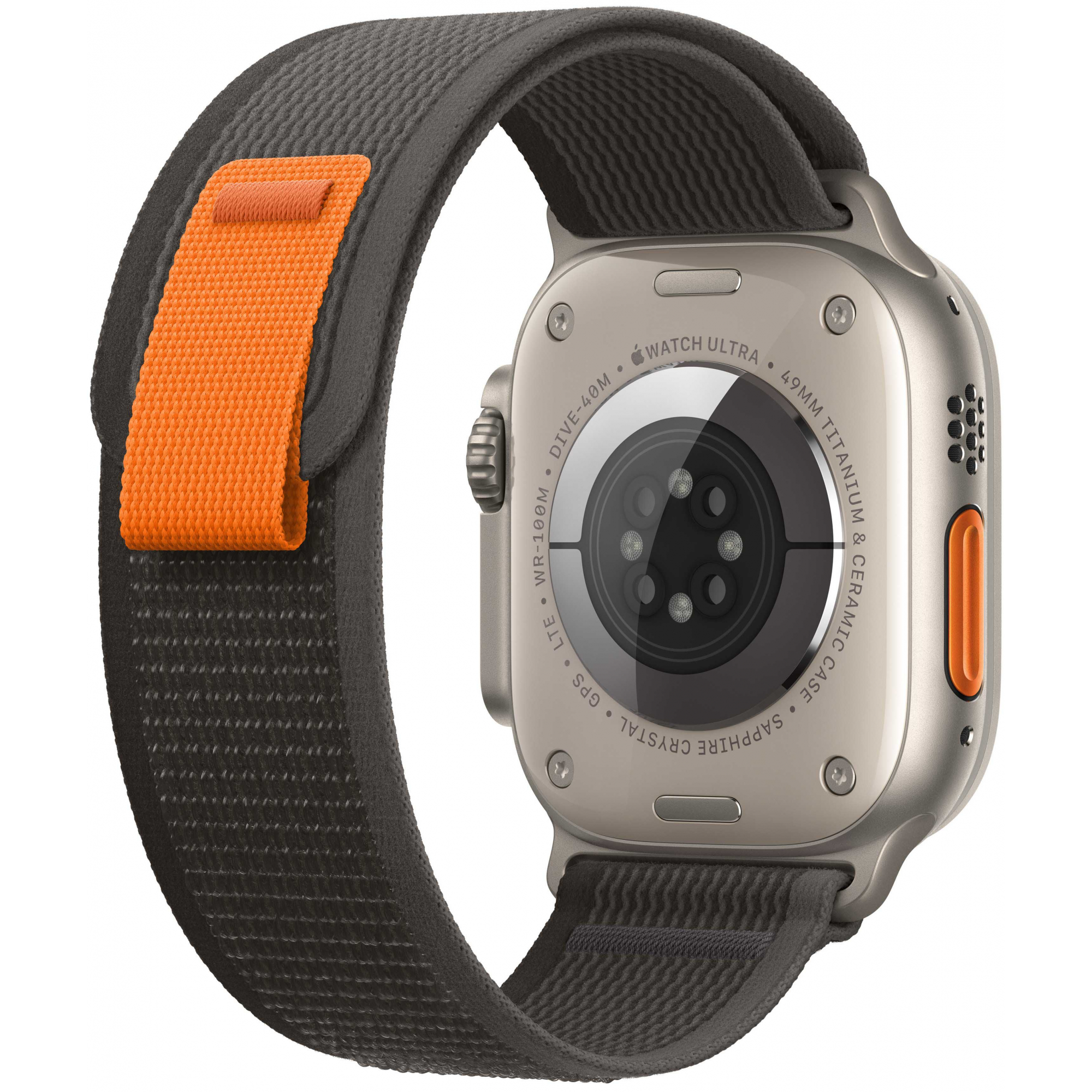 Apple Watch Ultra 49mm Titanium Case with Black/Gray Trail Loop M/L