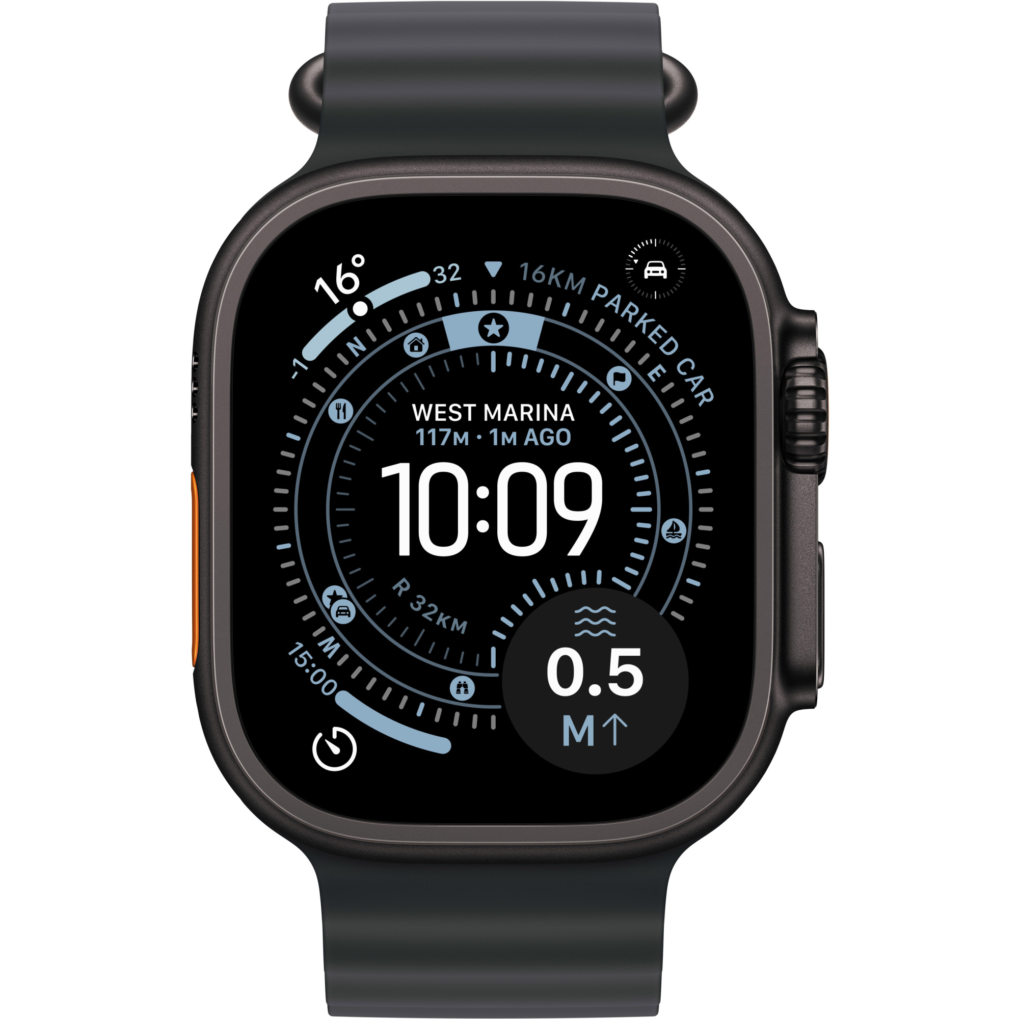 Apple Watch Ultra 3 GPS + Cellular, 49mm Black Titanium Case with Black Ocean Band