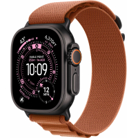 Apple Watch Ultra 3 GPS + Cellular, 49mm Black Titanium Case with Terra Cotta Alpine Loop - Medium