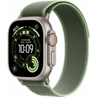 Apple Watch Ultra 3 GPS + Cellular, 49mm Natural Titanium Case with Green/Neon Trail Loop - M/L