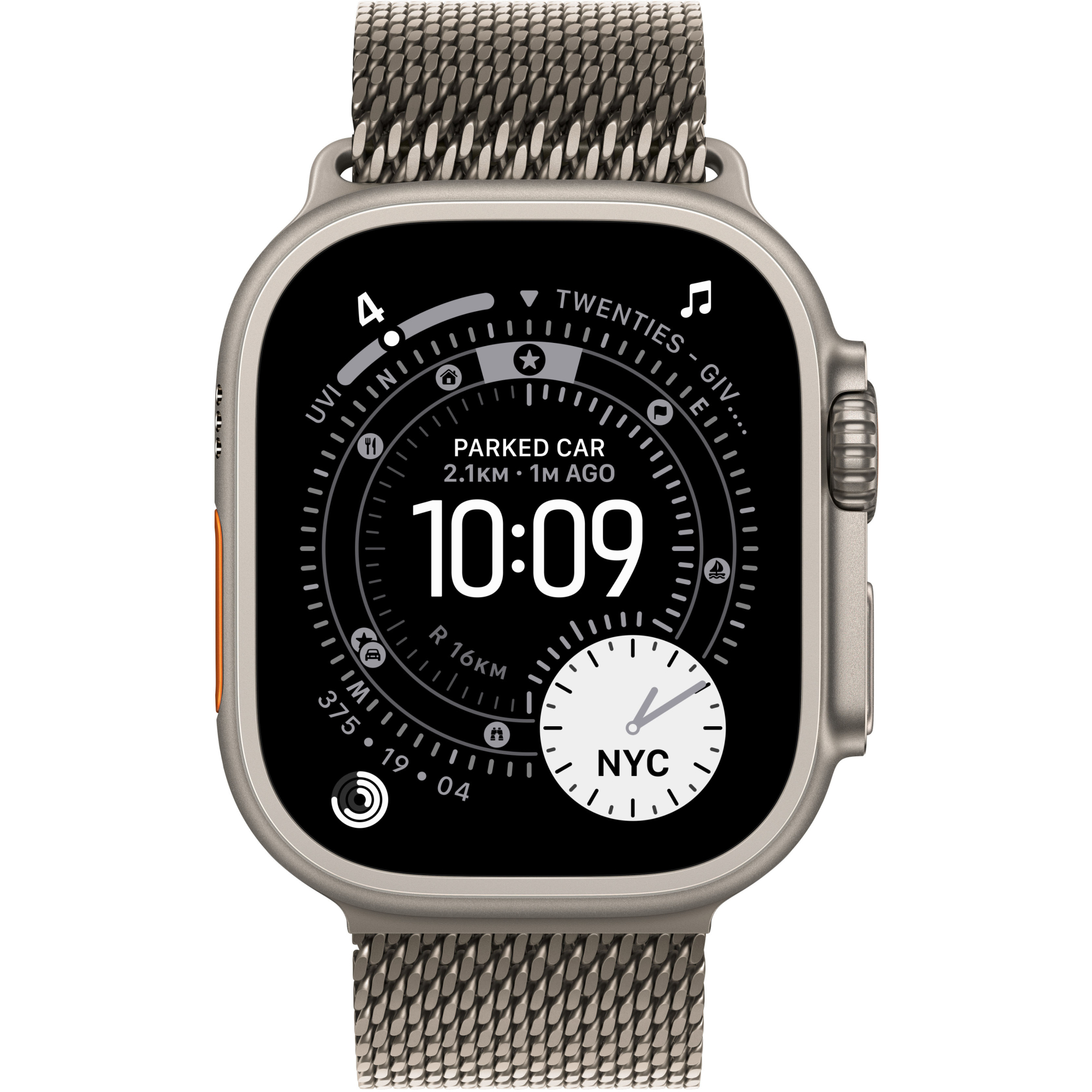 Apple Watch Ultra 3 GPS + Cellular, 49mm Natural Titanium Case with Natural Titanium Milanese Loop - Large