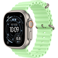 Apple Watch Ultra 3 GPS + Cellular, 49mm Natural Titanium Case with Neon Green Ocean Band