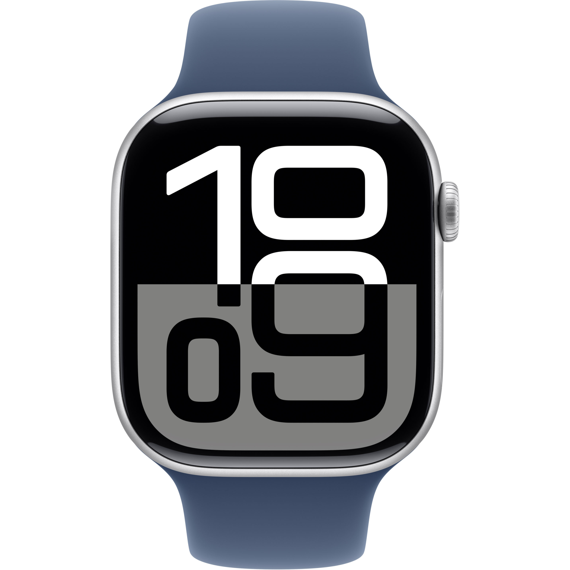 Apple Watch Series 10 GPS 46mm Silver Aluminium Case with Denim Sport Band - M/L