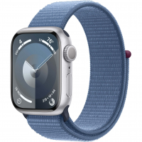 Apple Watch Series 9 GPS 41mm Silver Aluminum Case with Winter Blue Sport Loop