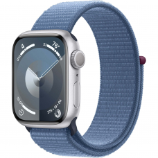 Apple Watch Series 9 GPS 41mm Silver Aluminum Case with Winter Blue Sport Loop