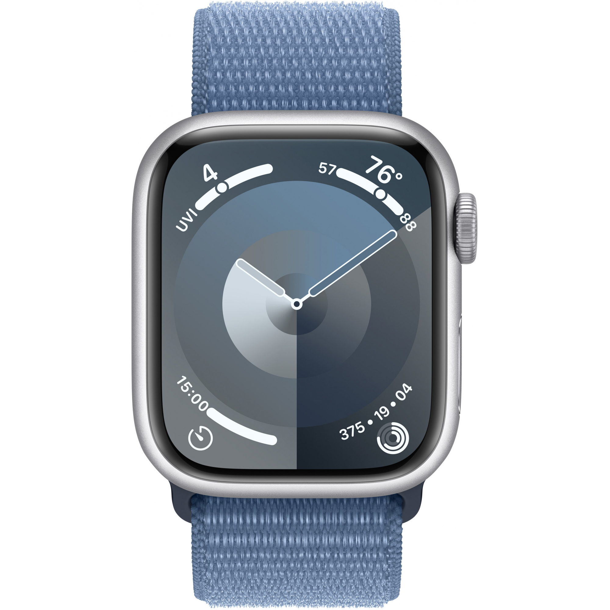 Apple Watch Series 9 GPS 41mm Silver Aluminum Case with Winter Blue Sport Loop