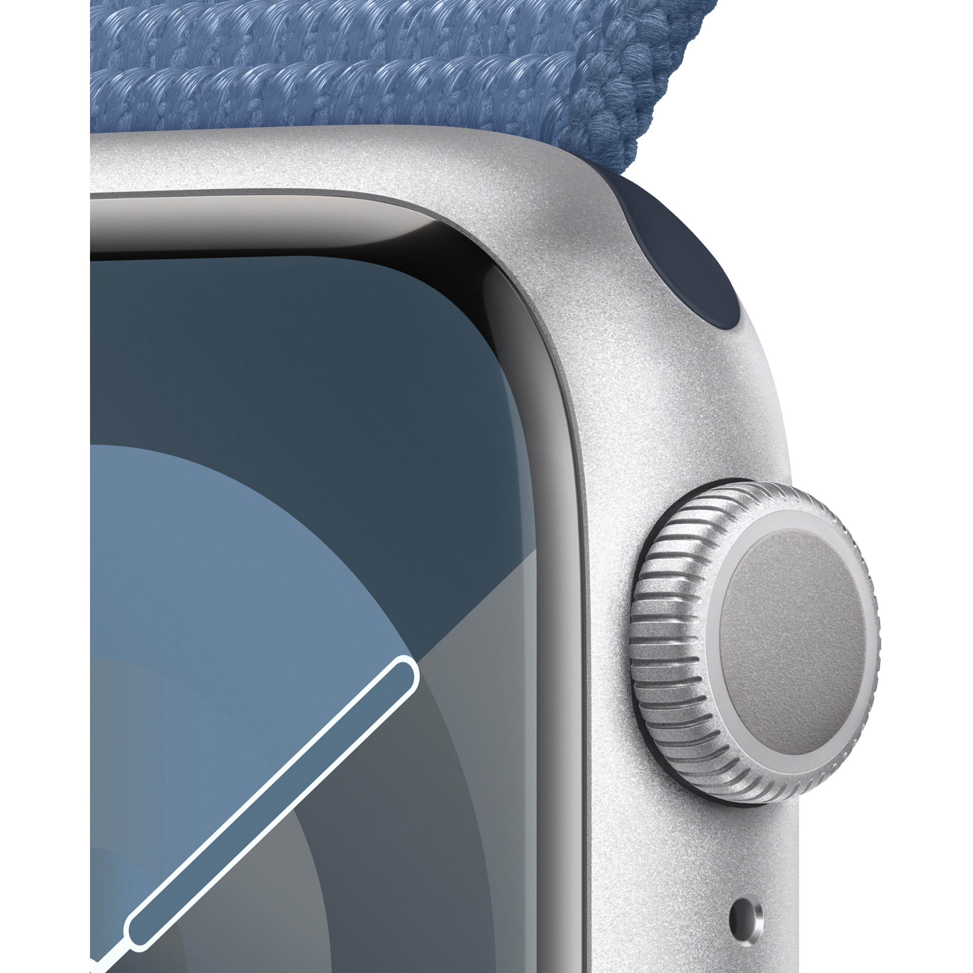 Apple Watch Series 9 GPS 41mm Silver Aluminum Case with Winter Blue Sport Loop
