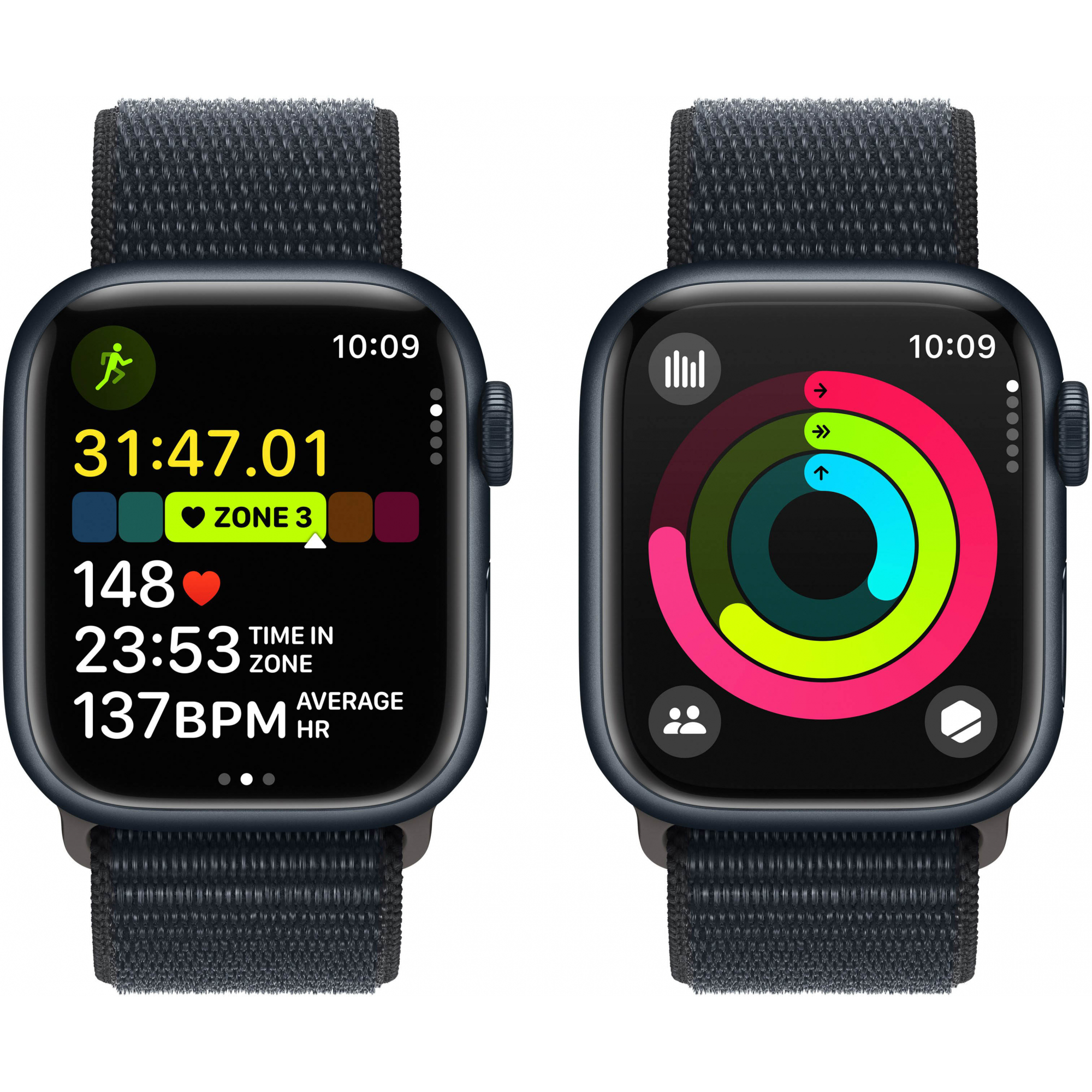 Apple Watch Series 9 GPS 41mm Midnight Aluminum Case with Midnight Sport Loop