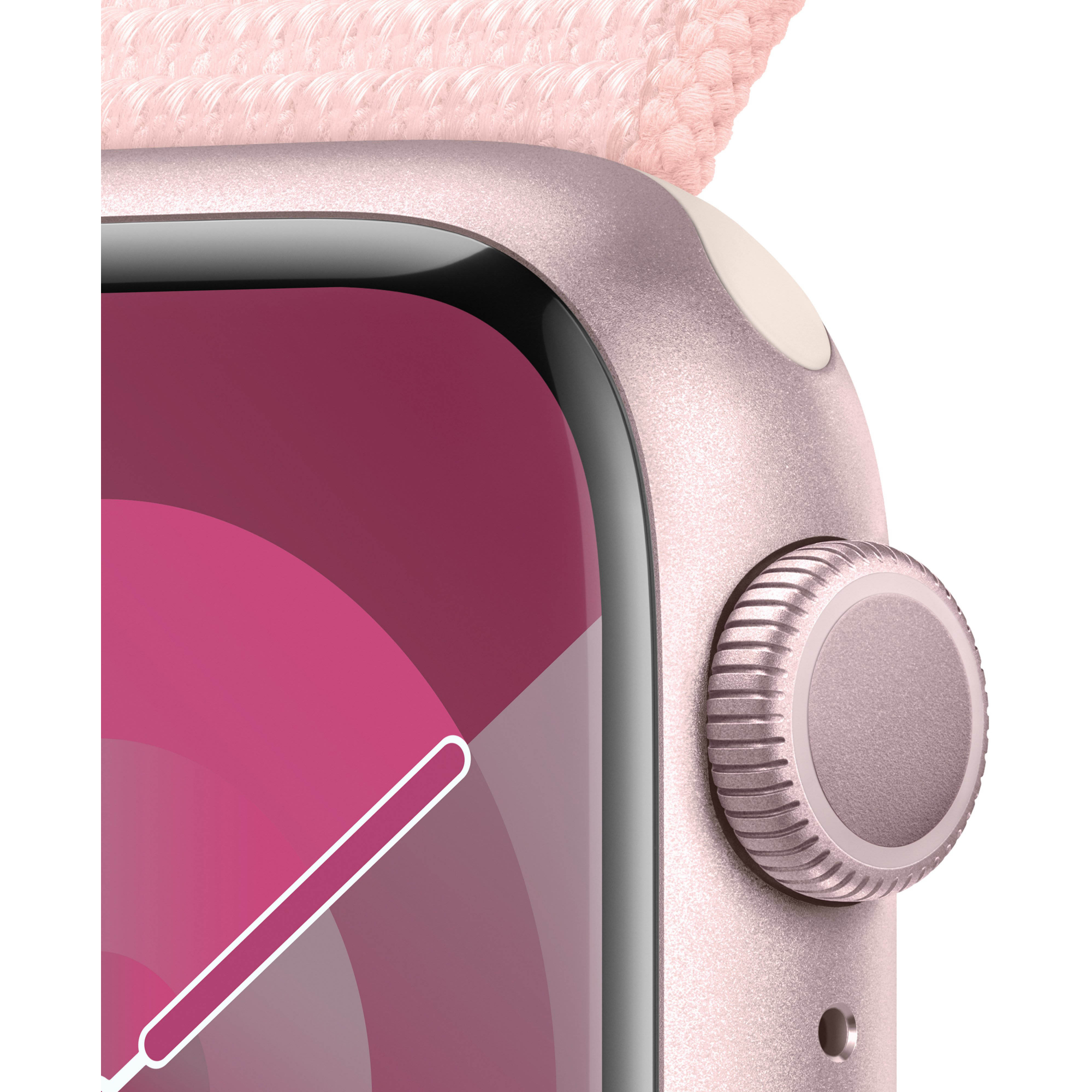 Apple Watch Series 9 GPS 41mm Pink Aluminum Case with Light Pink Sport Loop