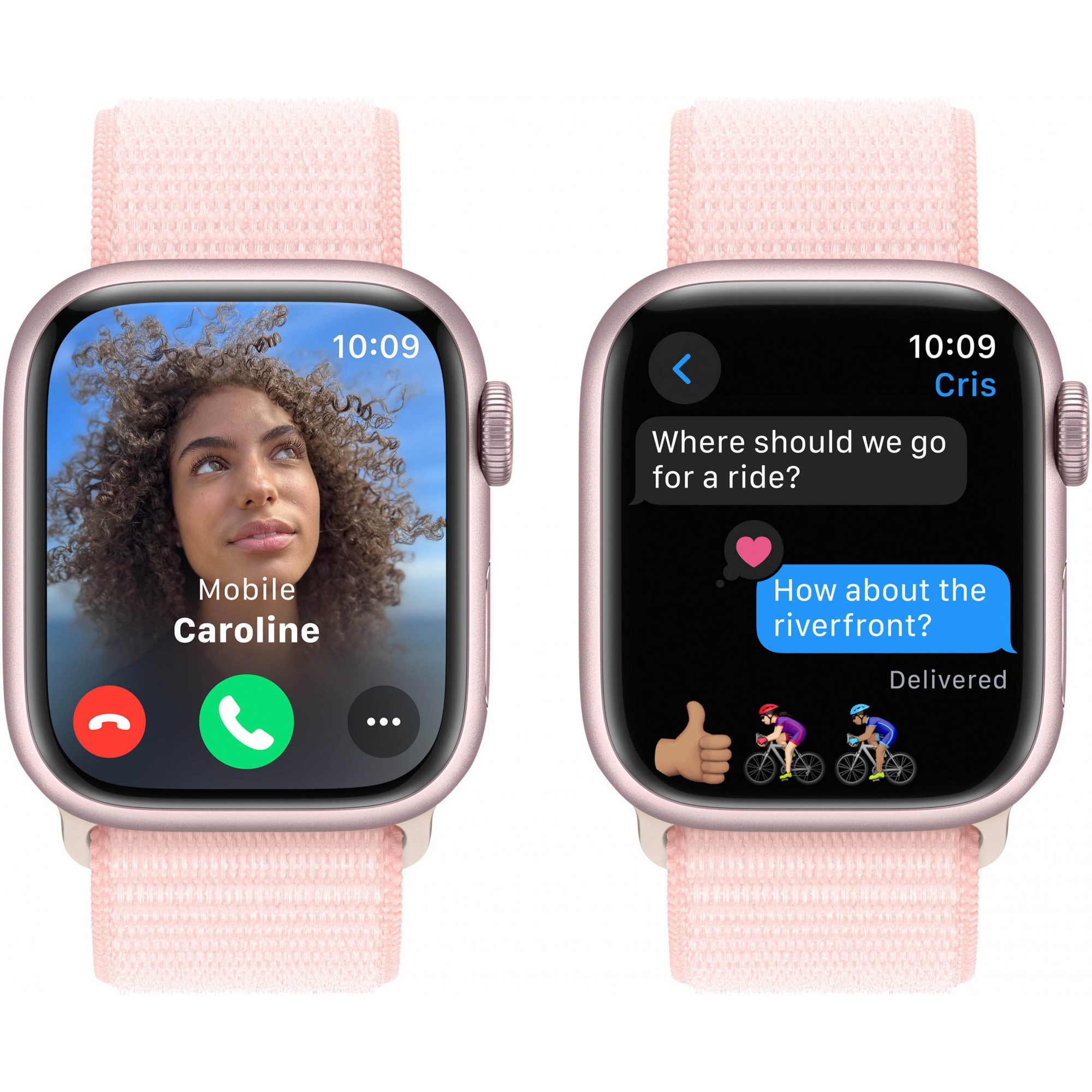 Apple Watch Series 9 GPS 41mm Pink Aluminum Case with Light Pink Sport Loop