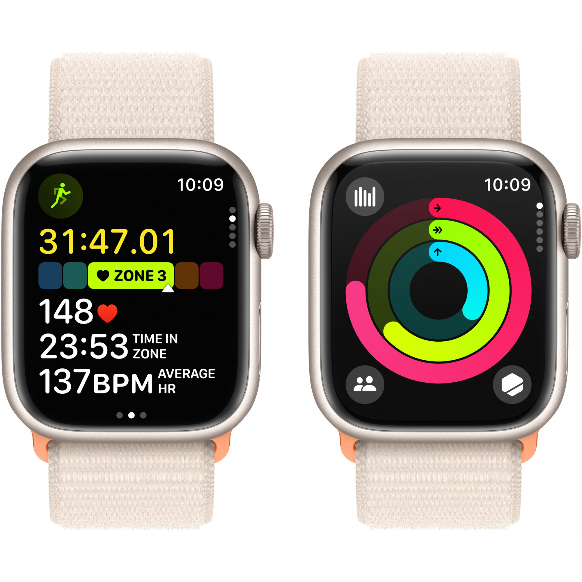 Apple Watch Series 9 GPS 41mm Starlight Aluminum Case with Starlight Sport Loop