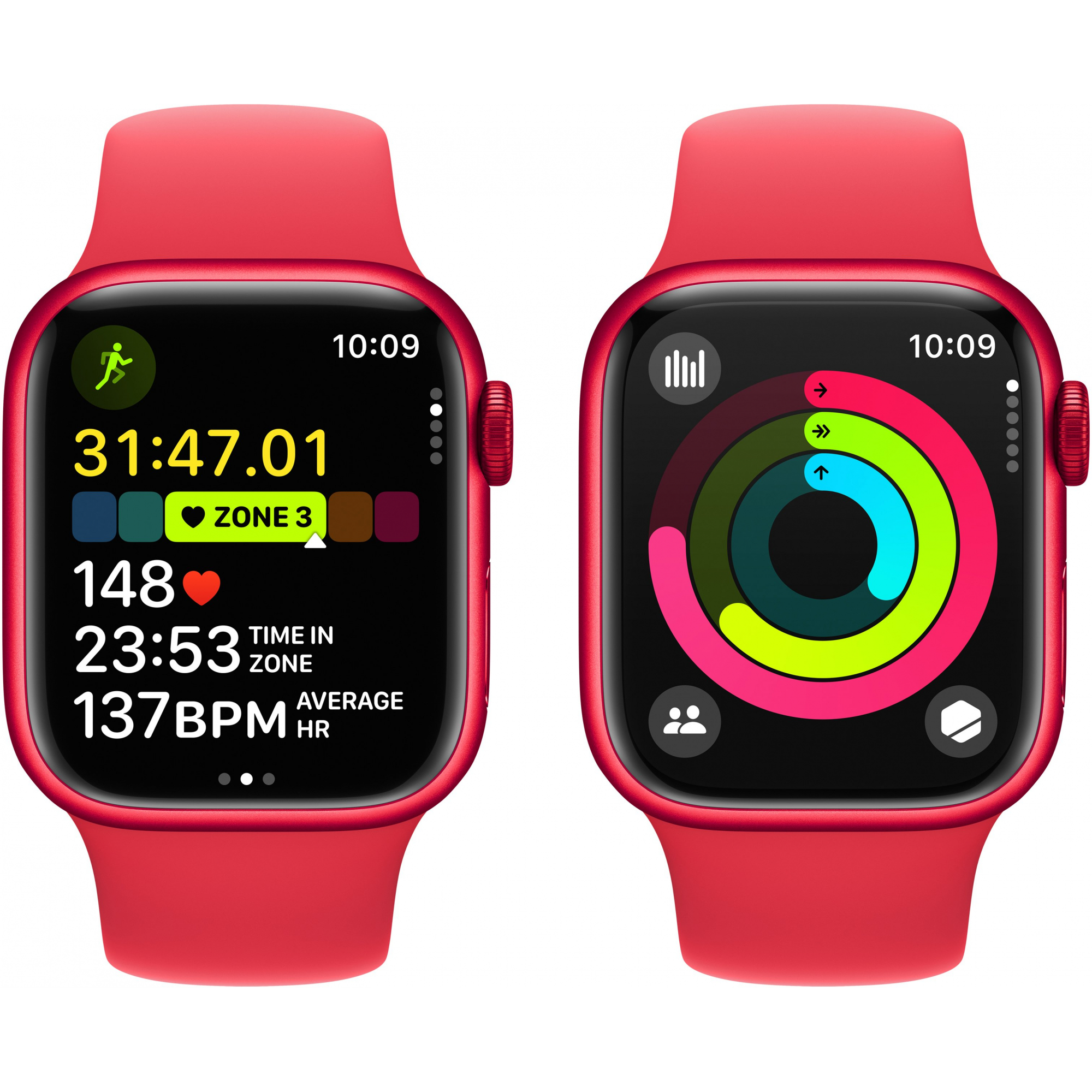 Apple Watch Series 9 41mm GPS (PRODUCT)RED Aluminum Case with Red Sport Band (M/L)