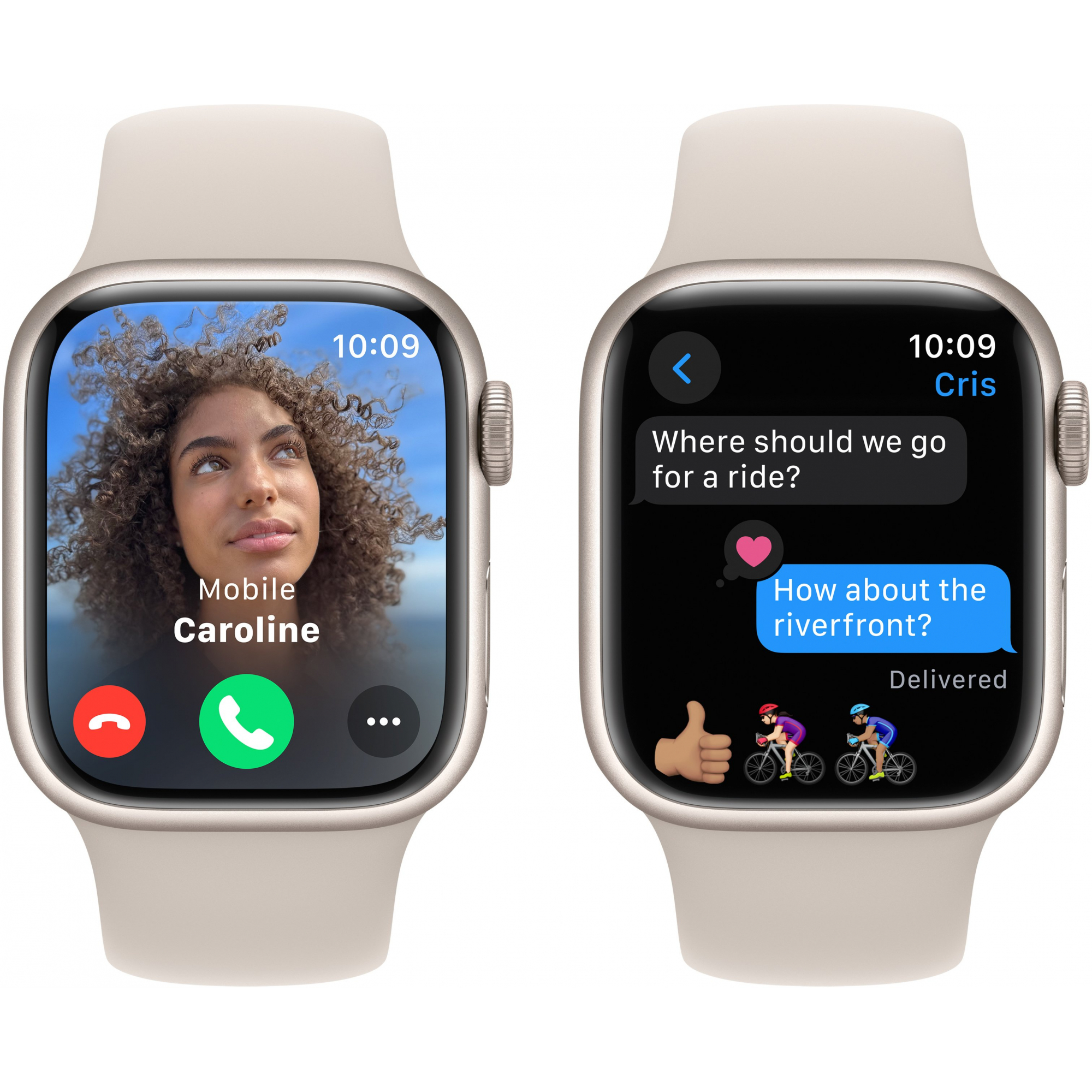 Apple Watch Series 9 41mm GPS Starlight Aluminum Case with Starlight Sport Band (M/L)