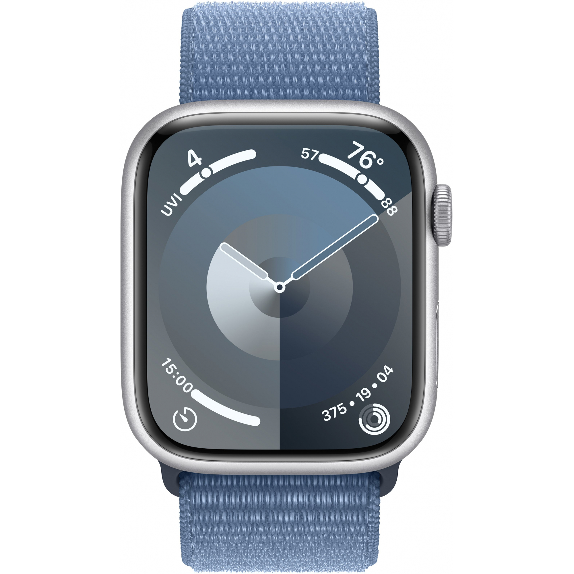Apple Watch Series 9 GPS 45mm Silver Aluminum Case with Winter Blue Sport Loop