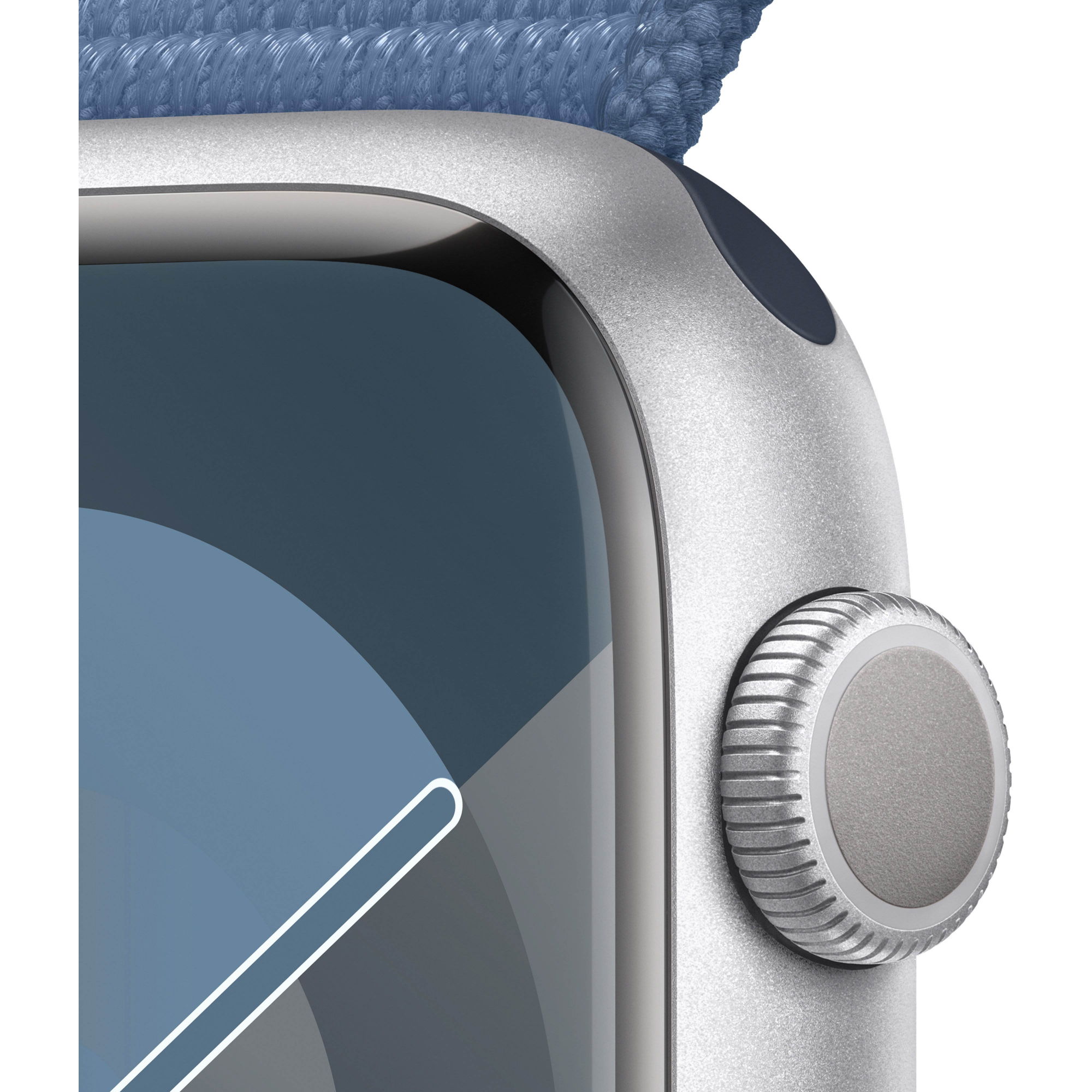 Apple Watch Series 9 GPS 45mm Silver Aluminum Case with Winter Blue Sport Loop