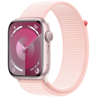 Apple Watch Series 9 GPS 45mm Pink Aluminum Case with Light Pink Sport Loop