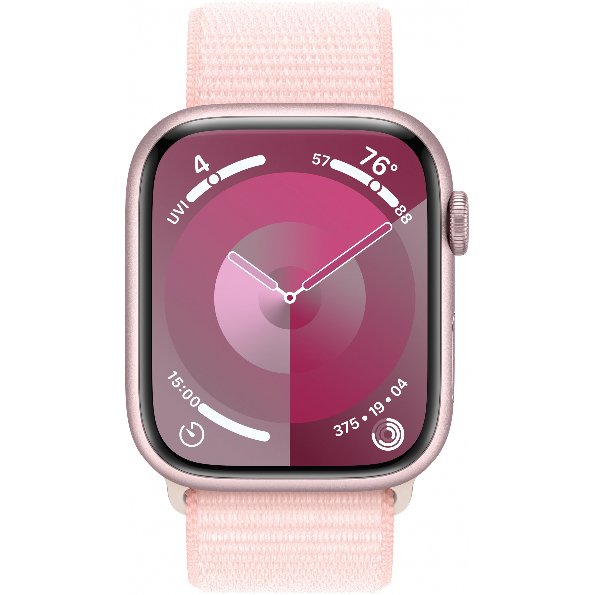 Apple Watch Series 9 GPS 45mm Pink Aluminum Case with Light Pink Sport Loop