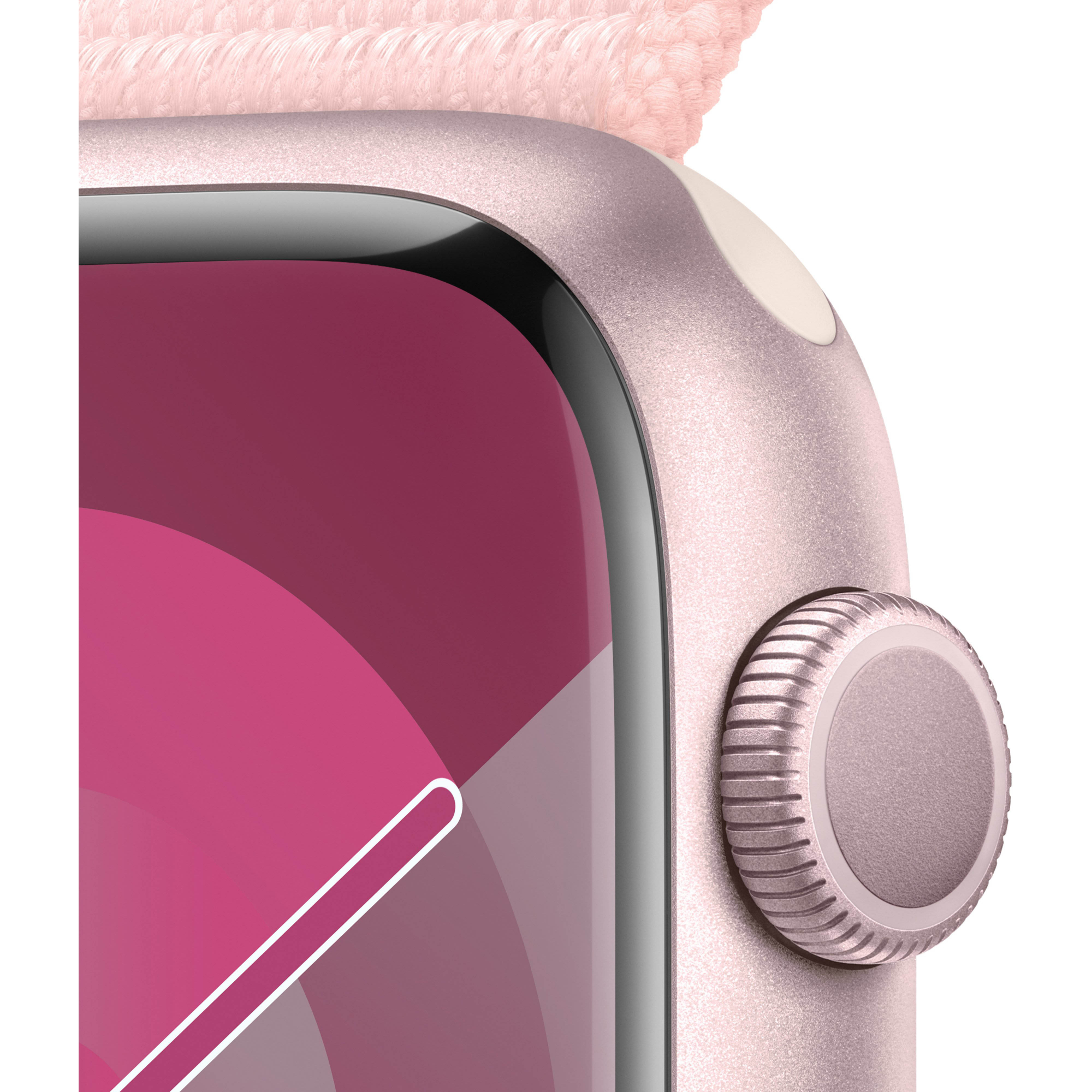 Apple Watch Series 9 GPS 45mm Pink Aluminum Case with Light Pink Sport Loop